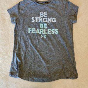 Under Armour Girls T-Shirt, Gray, Size Youth S.